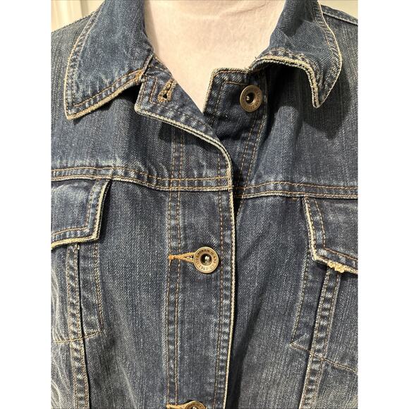 Lauren Jeans Co Women’s Denim Jacket 1X Classic Blue Trucker Relaxed Vintage Y2K - Picture 6 of 12
